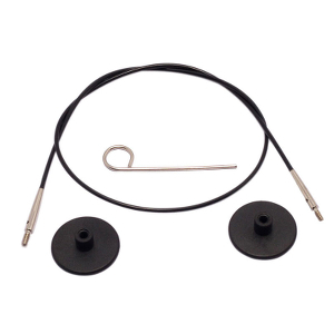 KnitPro Wire / Kabel - 120 cm - Sort