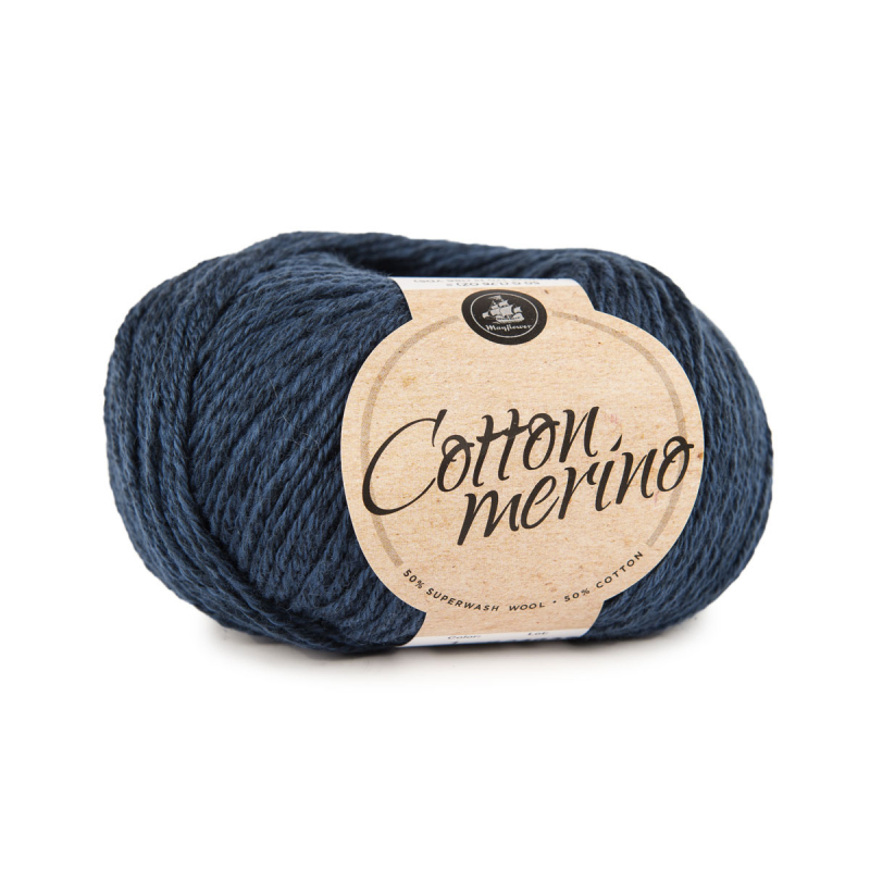 Mayflower Cotton Merino - Midnatsblå 01, Merinogarn, fra Mayflower