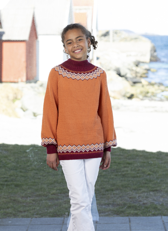 "Bea" Genser - Viking Design 2123-8 Kit - 2-12 År - Viking Bamboo, fra Viking