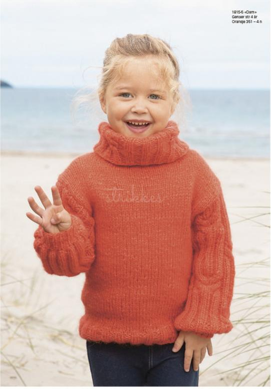 "Dam" Genser - Viking Design 1815-5 Kit - 2-12 År - Viking Alpaca Bris, fra Viking