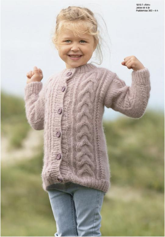 "Rim" Jakke - Viking Design 1815-7 Kit - 2-12 År - Viking Alpaca Bris, fra Viking