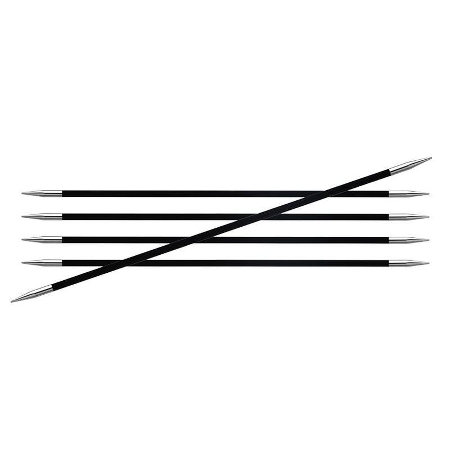 Knitpro Karbonz Strømpepinde 20 cm - 6 mm