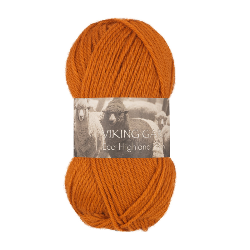 Se Viking Eco Highland Wool 244 Brændt orange, Uldgarn, fra Viking hos Kukuk.dk