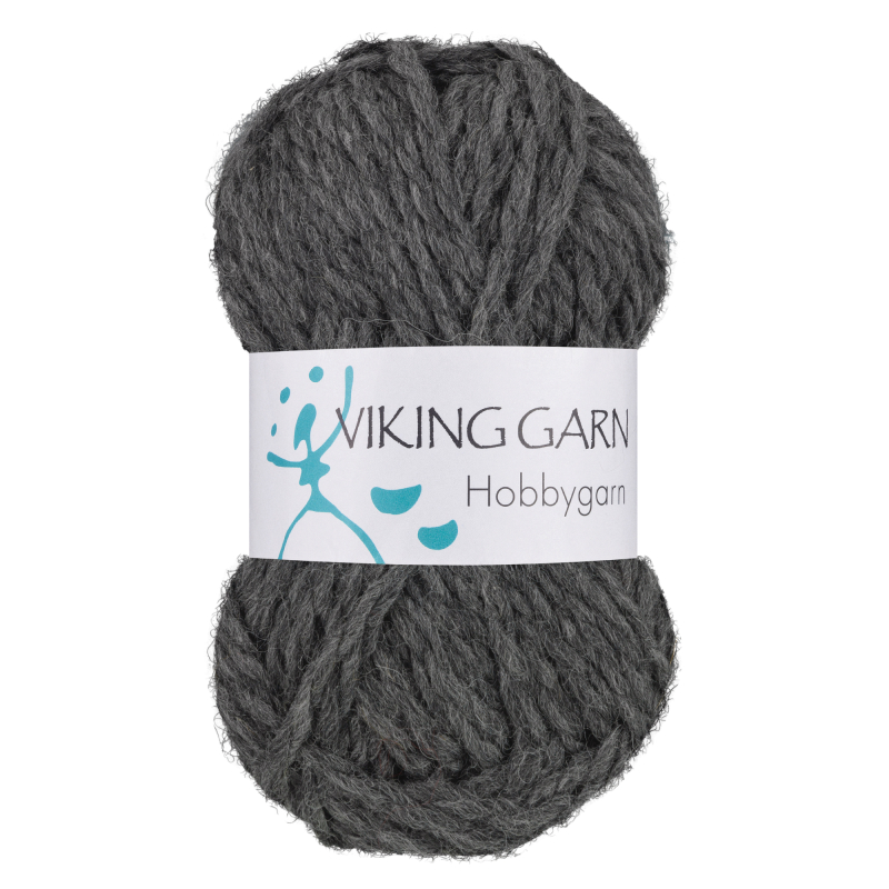 Viking Hobbygarn 915 Grå, Uldgarn, fra Viking
