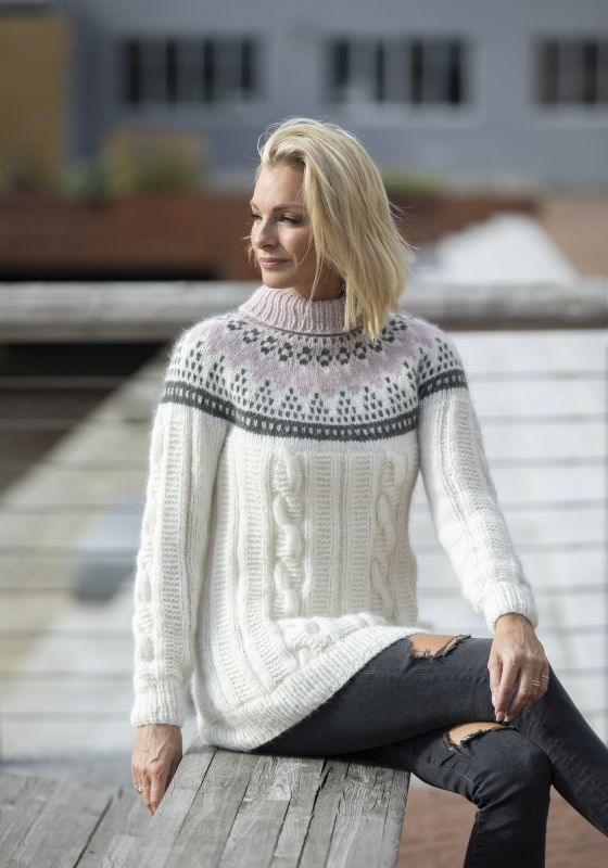 "Trinity" Genser - Viking Design 2226-8 Kit - XS-XXL - Viking Alpaca Bris, fra Viking