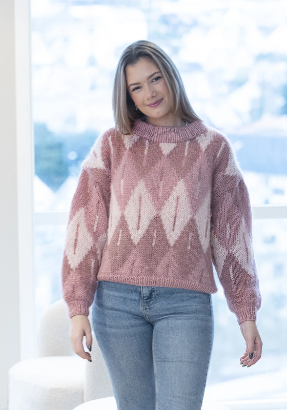 Billede af &quot;Diamonds&quot; Genser - Viking Design 2305-6 Kit - XS-XL - Viking Alpaca Bris, fra Viking