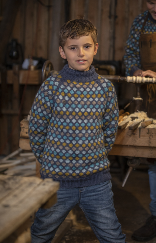 &quot;oppfinner&quot; Genser Viking Design 2020-1a Kit 2-14 År Viking Eco Highland Wool Fra Viking