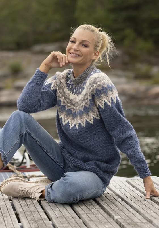 "Kraft" genser- Viking Design 2329-1G Kit - XS-XXL - Viking Wool, fra Viking