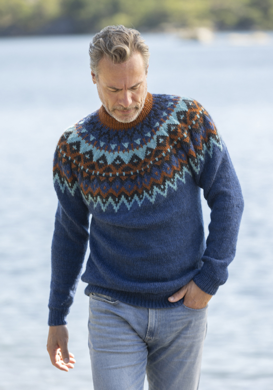 "Kraft" genser- Viking Design 2329-1H Kit - XS-XXL - Viking Wool, fra Viking