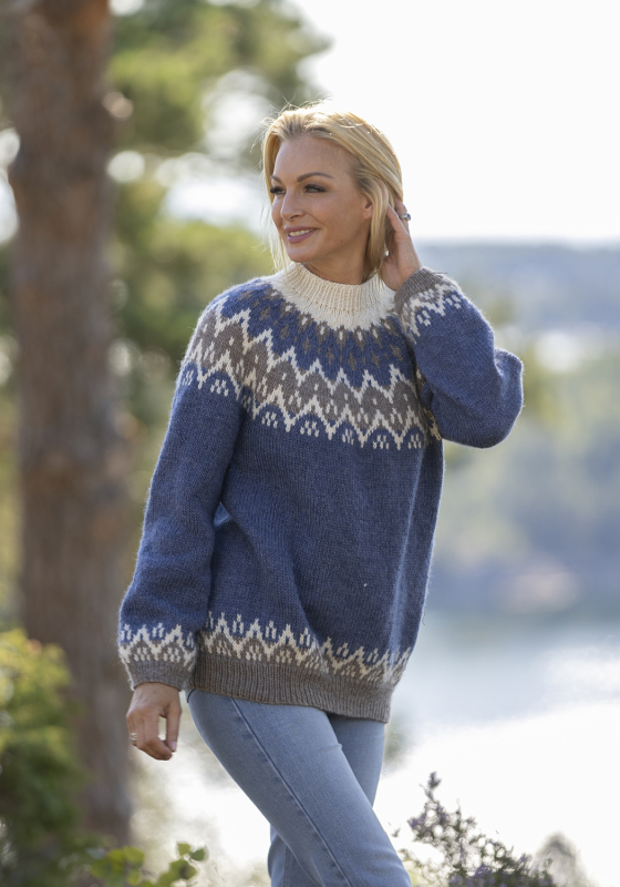 "Leandra" genser - Viking Design 2330-2A Kit - XS-XXL - Viking Wool , fra Viking
