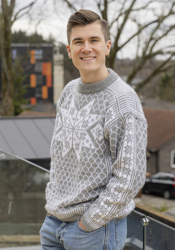 "Paris" Genser - Viking Design 2420-1A Kit - S-L - Viking Alpaca Storm , fra Viking