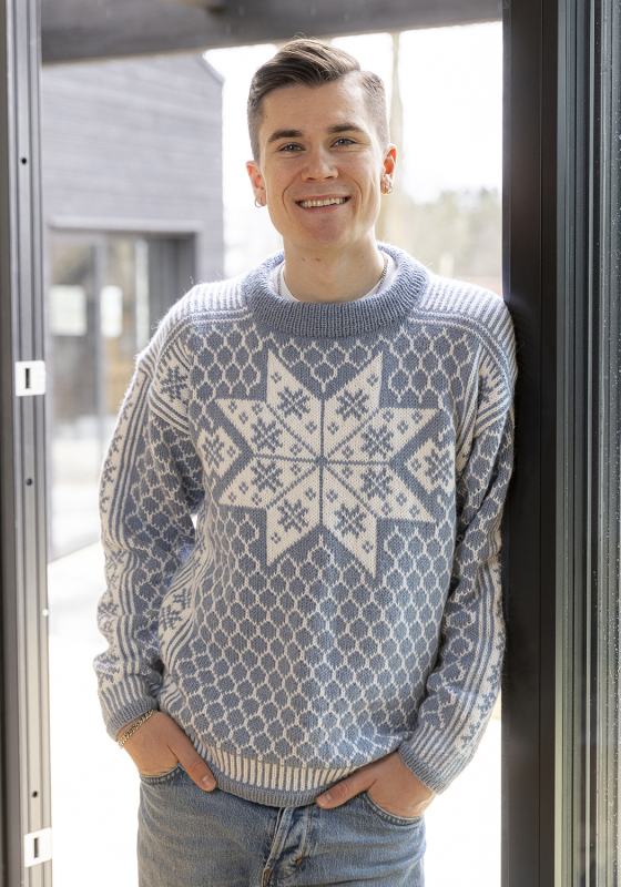 "Paris" Genser - Viking Design 2420-1C Kit - S-L - Viking Alpaca Storm , fra Viking