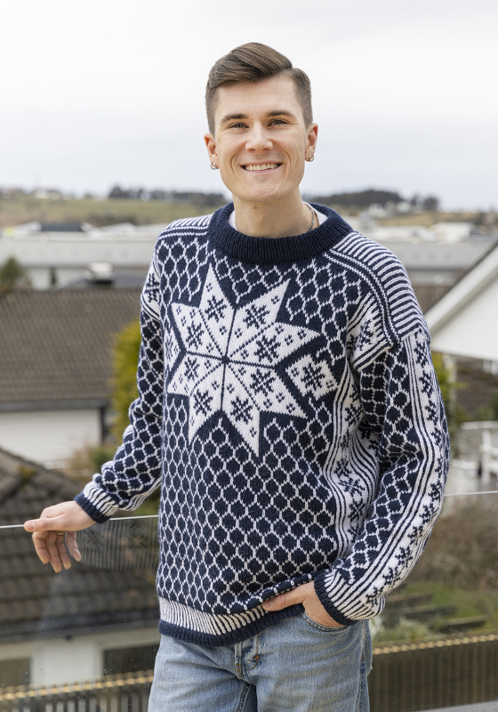 "Paris" Genser - Viking Design 2420-1F Kit - S-L - Viking Alpaca Storm , fra Viking