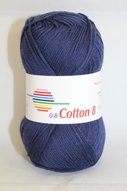 G-B Cotton 8/4 - 1020 Marineblå, Bomuldsgarn, fra G-B Garn