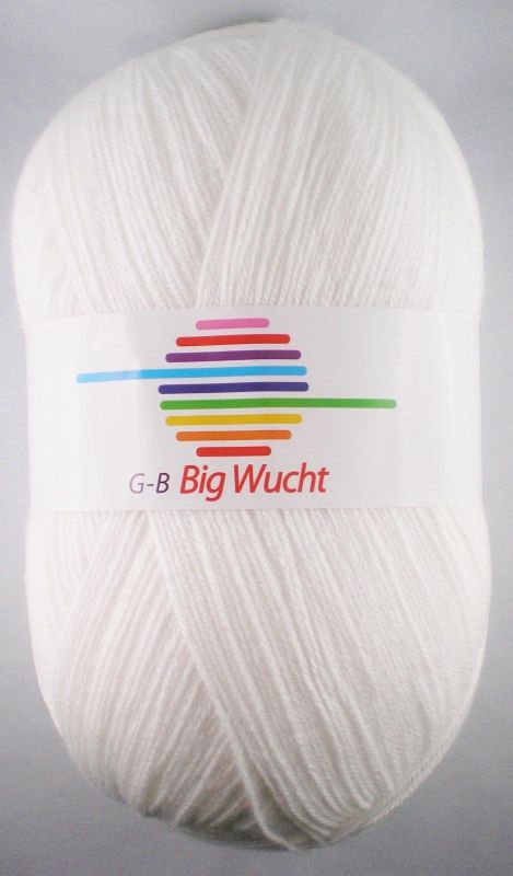 Billede af G-B Big Wucht - 1010 Hvid, Akrylgarn, fra G-B Garn