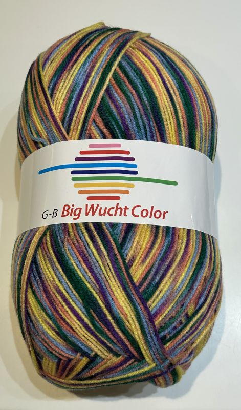 Billede af G-B Big Wucht Color - 21 Grøn - lilla - gul, Akrylgarn, fra G-B Garn