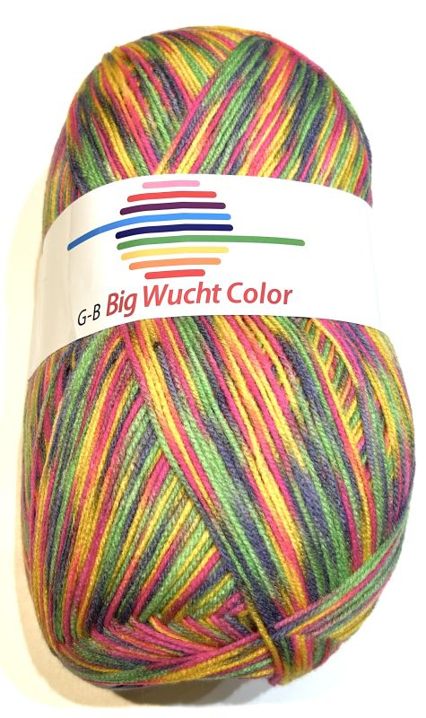 Billede af G-B Big Wucht Color - 20 Pink - gul - neongrøn, Akrylgarn, fra G-B Garn
