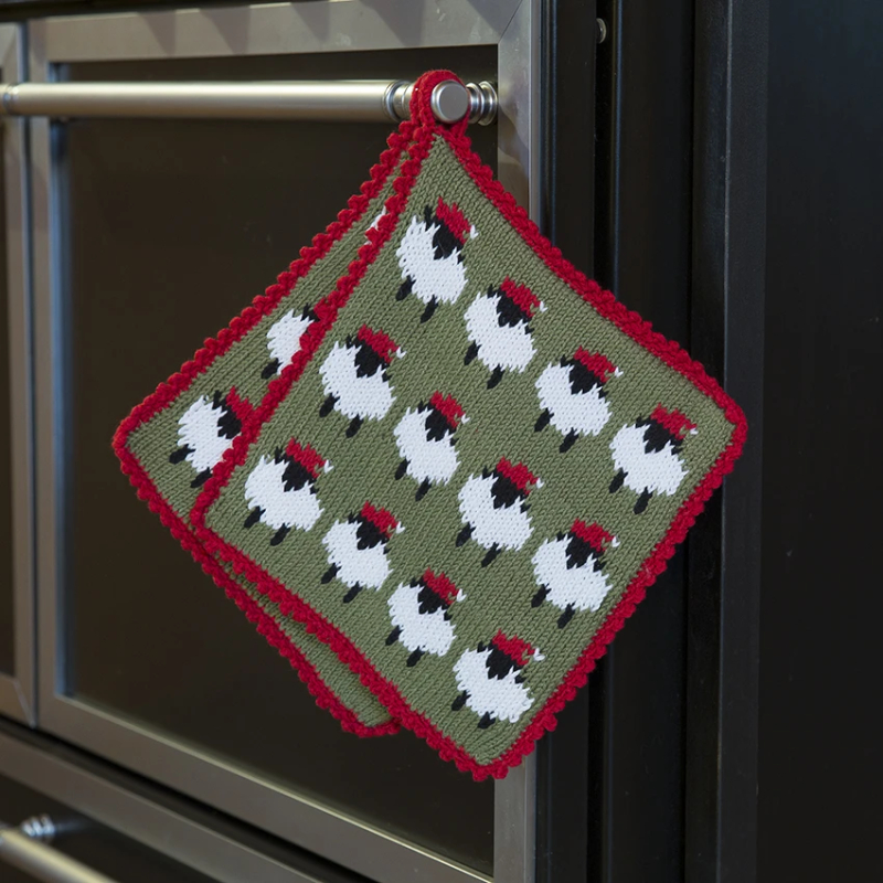 Grydelapper Et får og et til- Viking Design 1715-1AB kit - 20cm x 20cm - Viking Bjørk, fra Viking