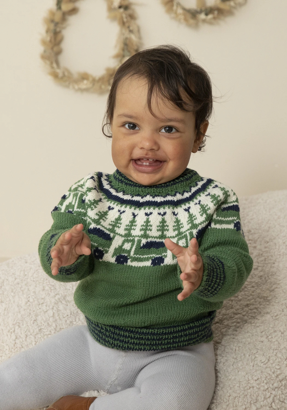 "Lastbil" Genser - Viking Design 2314-5 Kit - 1 - 8 år - Viking Baby merino, fra Viking