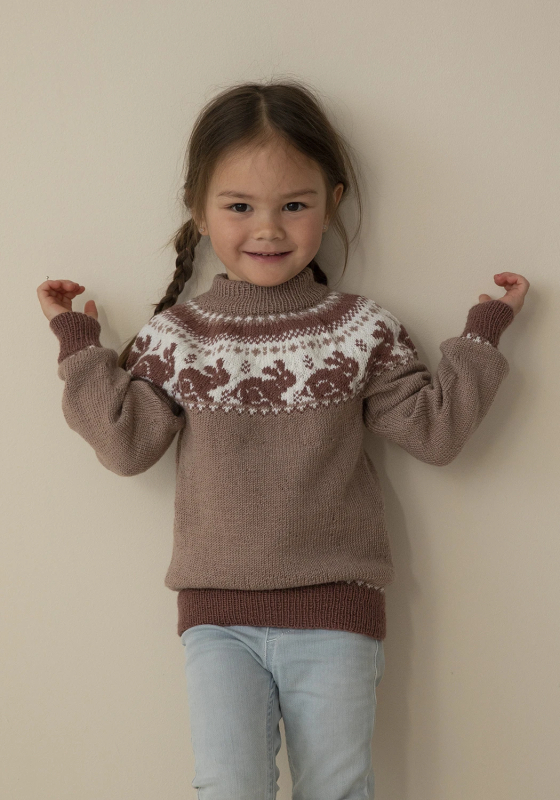 "Kanin" Genser - Viking Design 2314-7 Kit - 1 - 8 år - Viking Baby merino, fra Viking