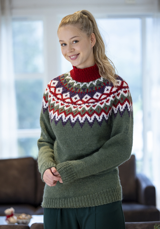 "Kraft" genser- Viking Design 2334-3A Kit - XS-XXL - Viking Wool, fra Viking