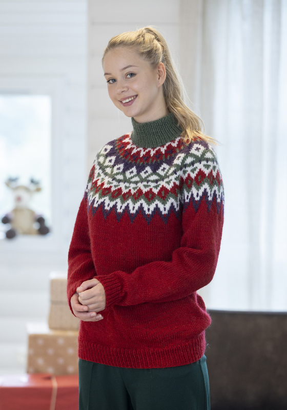 "Kraft" genser- Viking Design 2334-3B Kit - XS-XXL - Viking Wool, fra Viking