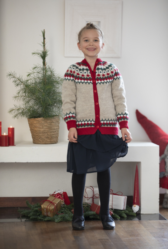 "nellik" Julecardigan Viking Design 2032 Kit Viking Eco Highland Wool Fra Viking