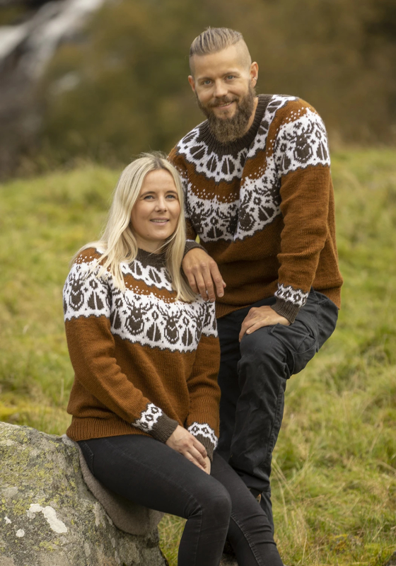 "hjorte" Genser Viking Design 2336 Kit Xxl Viking Eco Highland Wool Fra Viking