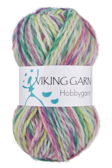 Viking Hobbygarn 980 multi lilla/grøn