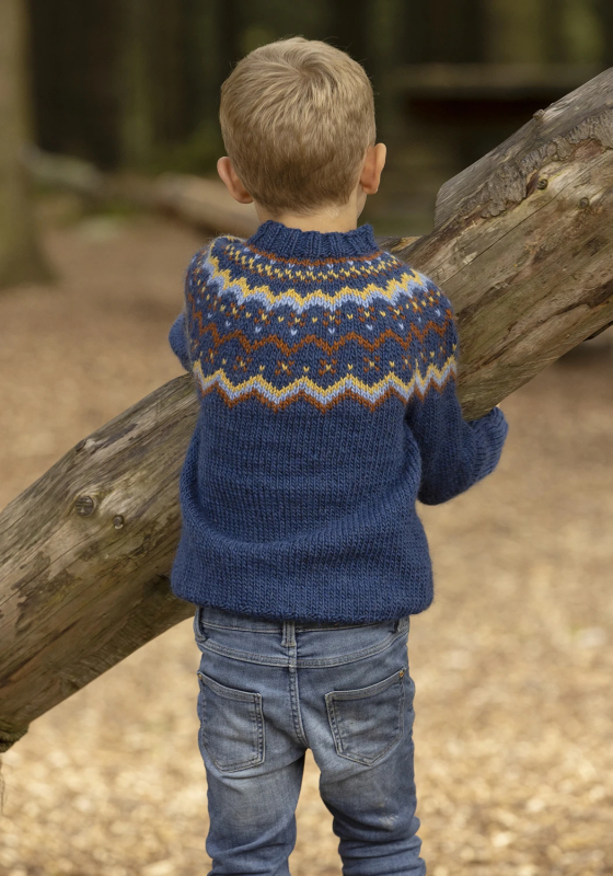 "Åke" genser- Viking Design 2332-1B Kit - 2-12 år - Viking Wool, fra Viking