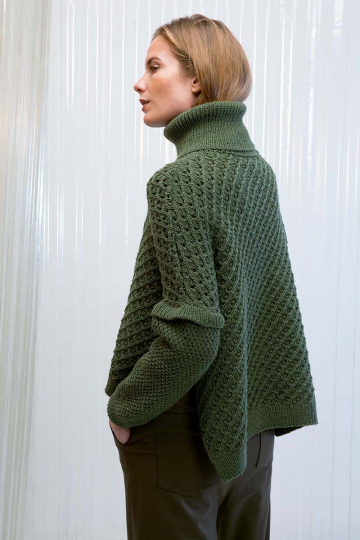 Rullekrave sweater - Lang yarns PTO-055-011 Kit - S/M - L/XL - Lang yarns merino 120