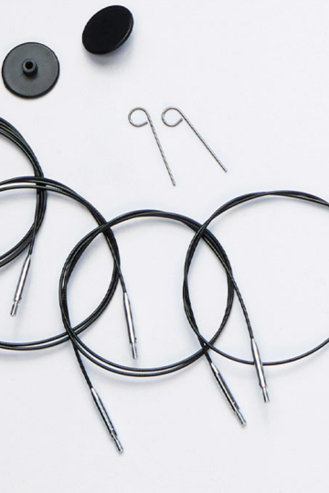 KnitPro Drejbare Wirer Rustfri Stål Sort - 60