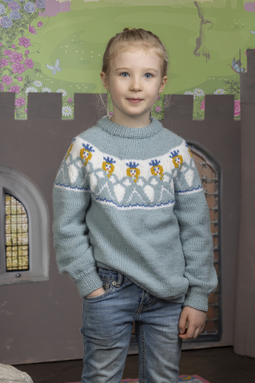 Vanessa genser - Viking Design 2505-1A Kit - 2-12 År - Viking Alpaca Storm
