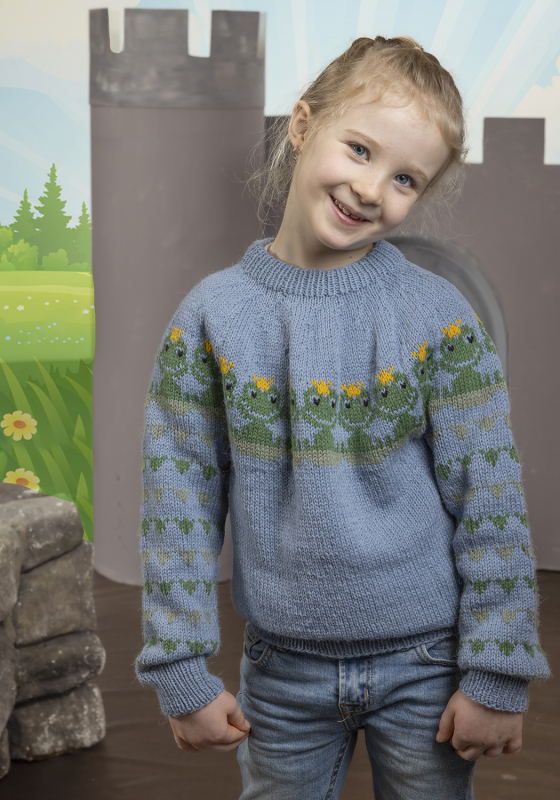 Drømmeprinsen genser - Viking Design 2505-5 Kit - 2-12 År - Viking Alpaca Storm, fra Viking