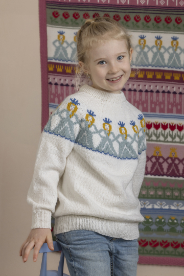 Marielle genser - Viking Design 2505-8A Kit - 2-12 År - Viking Alpaca Storm