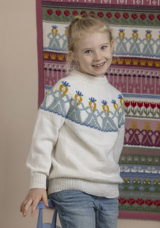 Marielle genser - Viking Design 2505-8A Kit - 2-12 År - Viking Alpaca Storm, fra Viking