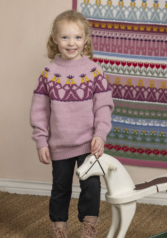 Marielle genser - Viking Design 2505-8B Kit - 2-12 År - Viking Alpaca Storm, fra Viking