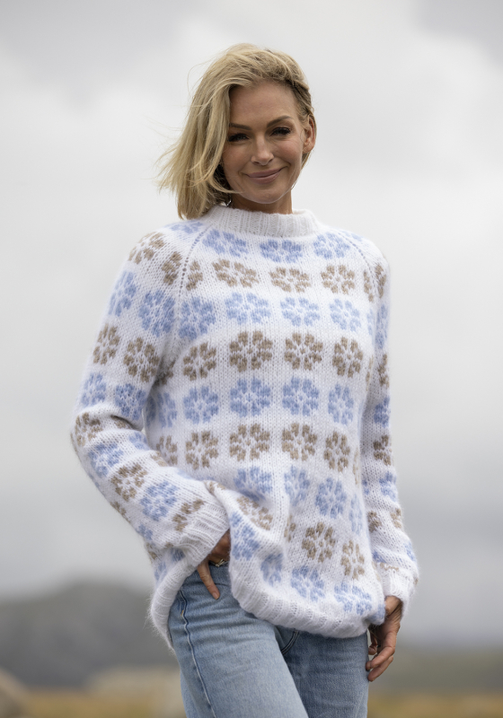 "Blomar" Genser - Viking Design 2519-6 Kit - XS-XXL - Viking Alpaca Bris, fra Viking