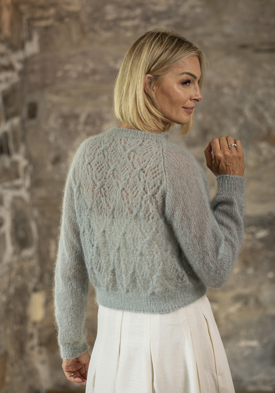 "Lind" Cardigan - Viking Design 2520-12 Kit - S-L - Viking Kid-Silk, fra Viking