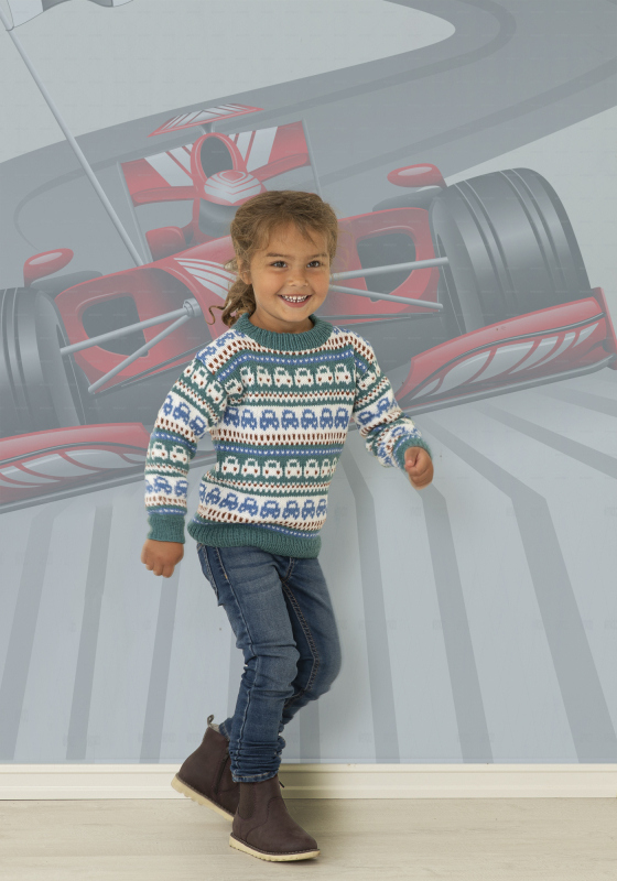 "Broom" Genser - Viking Design 2131-7B Kit - 1-12 År - Viking Alpaca Storm, fra Viking