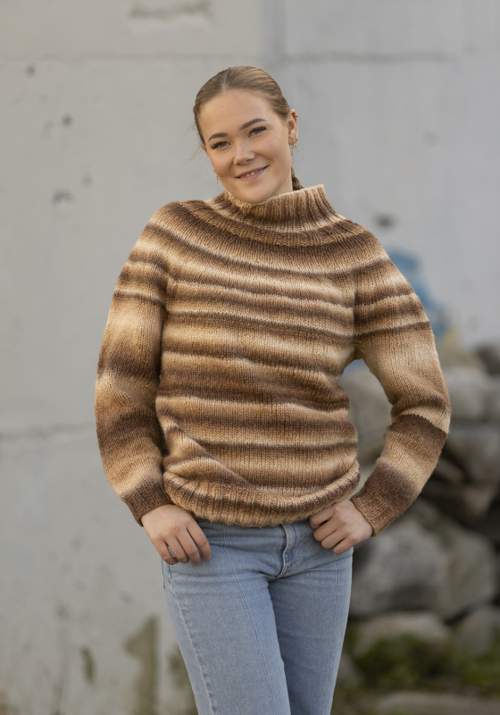 "Albus" genser - Viking Design 2337-4A Kit - XS-XXL - Viking Alpaca Bris Multi, fra Viking