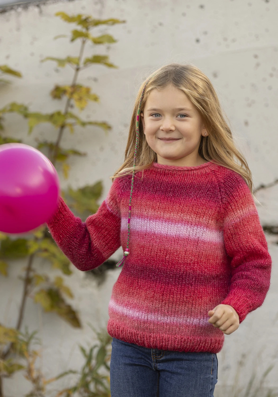 "Maroon" Genser - Viking Design 2337-6A Kit - 2-12 år - Viking Alpaca Bris Multi, fra Viking