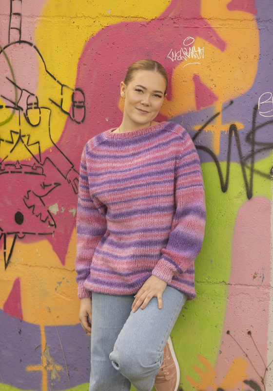 "Indigo" genser - Viking Design 2337-12 Kit - XS-XXL - Viking Alpaca Bris Multi, fra Viking