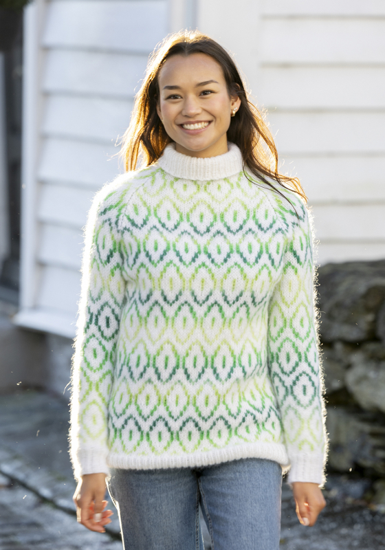 "Terkel" Genser - Viking Design 2526-1B Kit - XS-XXL - Viking Alpaca Bris & bris multi, fra Viking