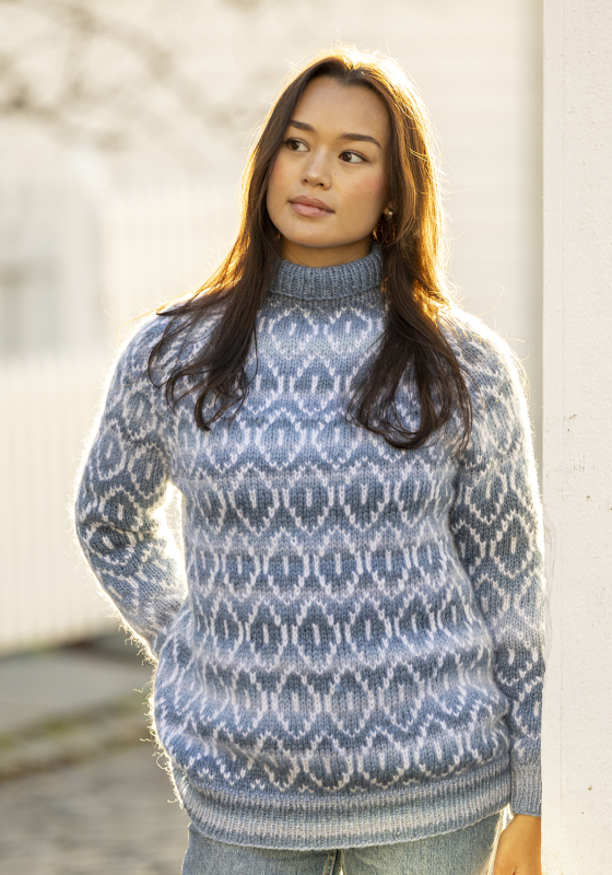 "Terkel" Genser - Viking Design 2526-1C Kit - XS-XXL - Viking Alpaca Bris & bris multi, fra Viking