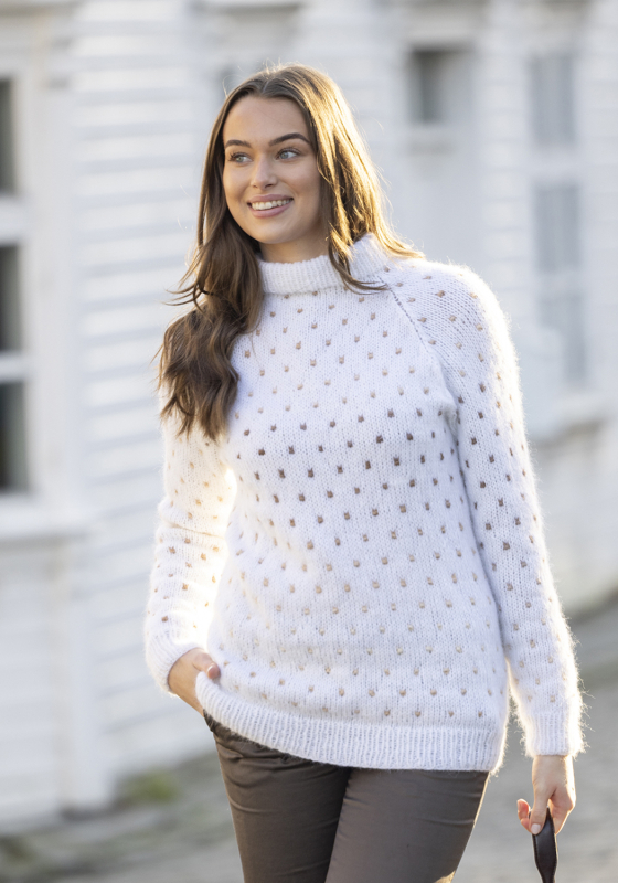 "Rekarda" Genser - Viking Design 2526-2B Kit - XS-XXL - Viking Alpaca Bris & bris multi, fra Viking