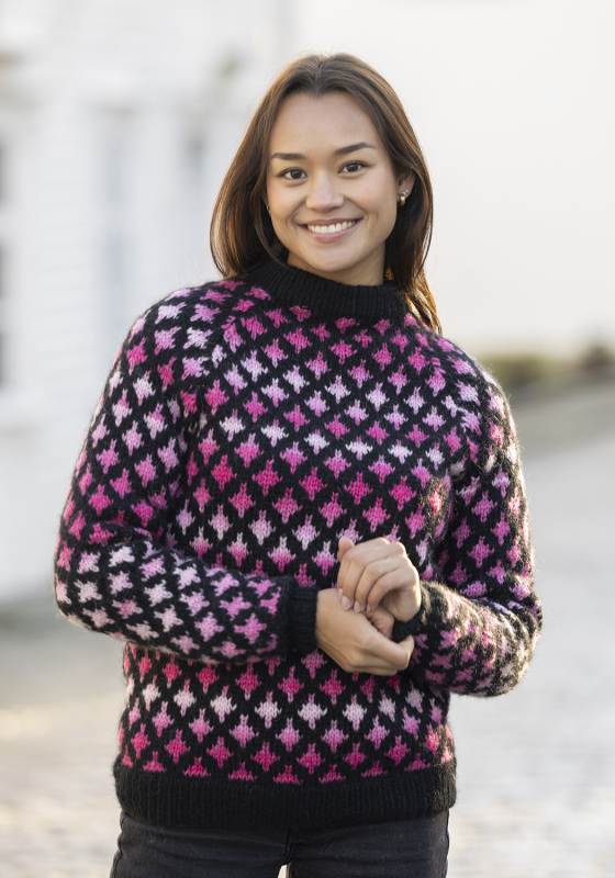 "Mill" Genser - Viking Design 2526-4A Kit - XS-XXL - Viking Alpaca Bris & bris multi, fra Viking