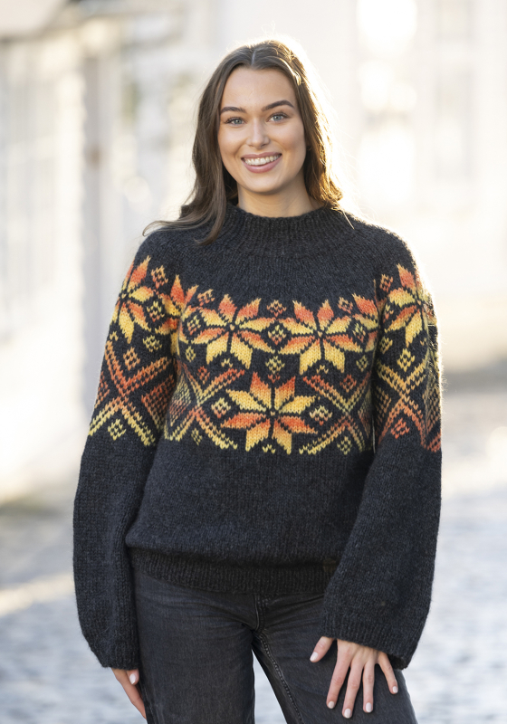 "Luna" Genser - Viking Design 2526-6 Kit - XS-XL - Viking Alpaca Bris & bris multi, fra Viking