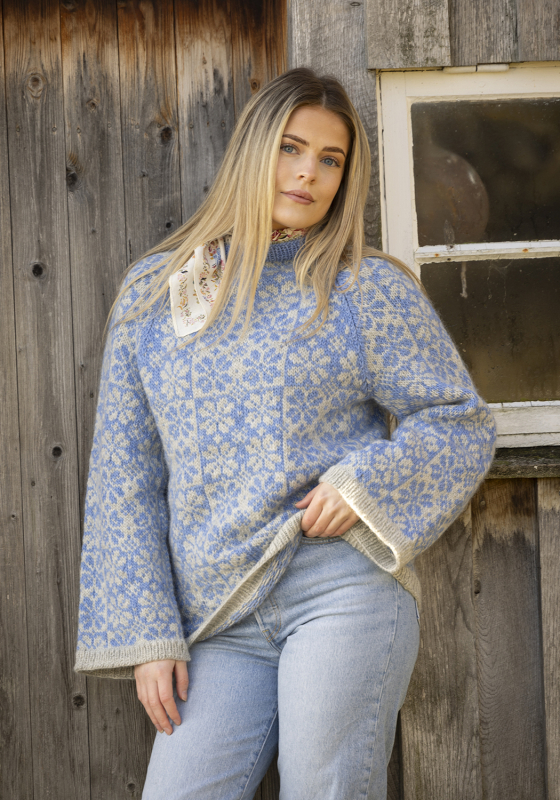 "Blomstølen" genser - Viking Design 2601-5A Kit - XS-XXL - Viking Wool, fra Viking