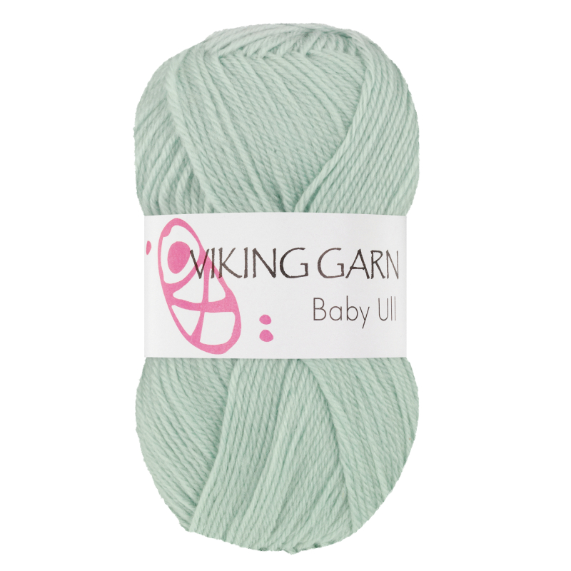 Viking Baby Ull - 337 Lys mintgrøn, Merinould, fra Viking billede